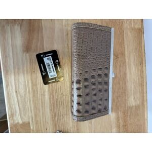 New Directions Croco-Embossed Frame Clutch‎ Wallet – Taupe